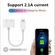 Dual Lighting Audio Adapter For IPhone XS MAX XR X 8 Plus 3.5mm Jack Earphone Charging Aux 2 In 1 Splitter For IOS 11 12