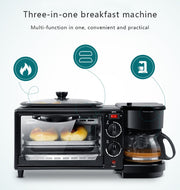 Oven 3 in 1 Breakfast Machine Multifunction Coffee maker frying pan mini oven  household bread pizza oven frying pan