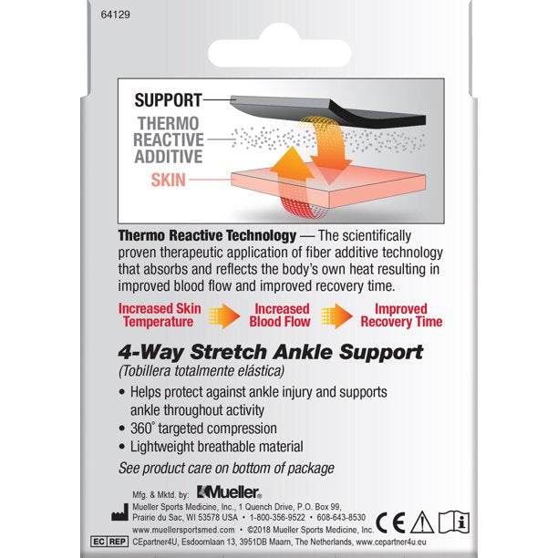 Mueller 4-Way Stretch Ankle Support, Medium/Large